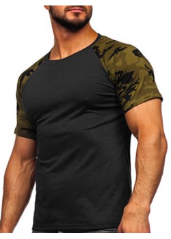 Czarny-moro t-shirt męski Denley 8T82 ze sklepu Denley w kategorii T-shirty męskie - zdjęcie 157504036