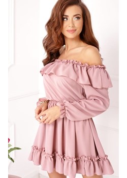 Modna mini sukienka z falbanami ze sklepu E-Shop w kategorii Sukienki - zdjęcie 157513829
