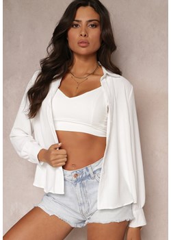 Biała Koszula z Topem z Wiskozy Angellisa ze sklepu Renee odzież w kategorii Koszule damskie - zdjęcie 157514907