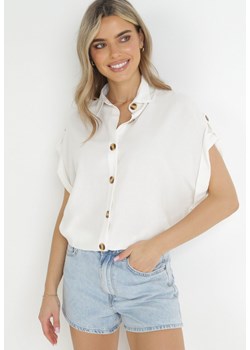Biała Koszula z Krótkim Rękawem Talias ze sklepu Born2be Odzież w kategorii Koszule damskie - zdjęcie 157515256