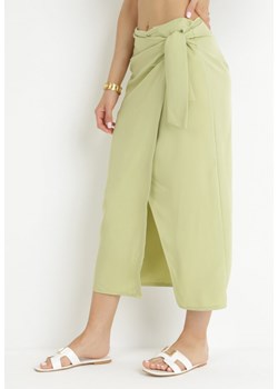 Zielona Asymetryczna Spódnica z Wiązaniem Steria ze sklepu Born2be Odzież w kategorii Spódnice - zdjęcie 157523475