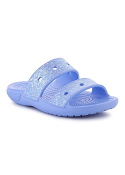 Klapki Crocs Classic Glitter Sandal Jr 207788-5Q6 niebieskie ze sklepu ButyModne.pl w kategorii Klapki dziecięce - zdjęcie 157531058