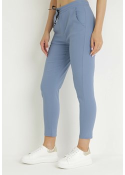 Niebieskie Spodnie Regular z Gumką w Pasie i Sznurkiem Fedima ze sklepu Born2be Odzież w kategorii Spodnie damskie - zdjęcie 157540415