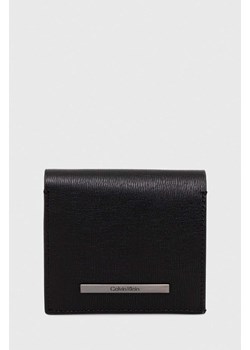 Calvin Klein portfel skórzany męski kolor czarny ze sklepu ANSWEAR.com w kategorii Portfele męskie - zdjęcie 157545706