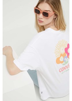 Converse t-shirt bawełniany kolor biały ze sklepu ANSWEAR.com w kategorii Bluzki damskie - zdjęcie 157546236