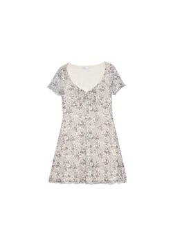 Cropp - Sukienka w kwiatowy wzór - kremowy ze sklepu Cropp w kategorii Sukienki - zdjęcie 157552146