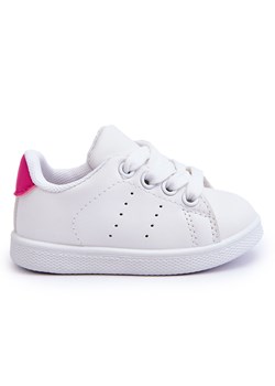 FR1 Dziecięce Buty Sportowe Biało-Różowo Miles białe ze sklepu ButyModne.pl w kategorii Buciki niemowlęce - zdjęcie 157567249