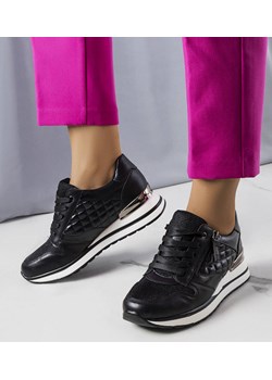 Czarne sneakersy z łączonych materiałów Goulet ze sklepu gemre w kategorii Buty sportowe damskie - zdjęcie 157575079