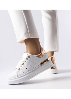 Białe sneakersy z kolorową perforacją Chalut ze sklepu gemre w kategorii Trampki damskie - zdjęcie 157575458