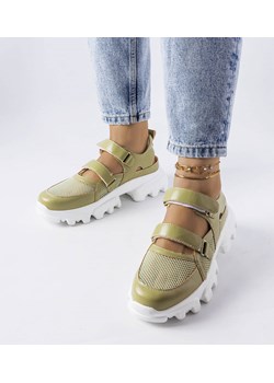 Zielone sneakersy na masywnej podeszwie Djurs ze sklepu gemre w kategorii Buty sportowe damskie - zdjęcie 157577416