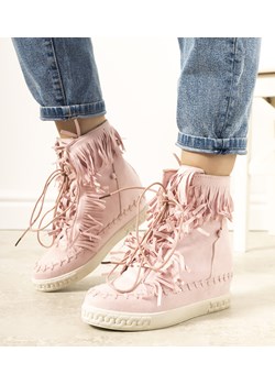 Różowe sneakersy na koturnie Dias ze sklepu gemre w kategorii Buty sportowe damskie - zdjęcie 157579688