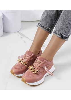Różowe sneakersy z łańcuchem Samina ze sklepu gemre w kategorii Buty sportowe damskie - zdjęcie 157579698