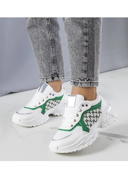 Biało-zielone sneakersy damskie Florival ze sklepu gemre w kategorii Buty sportowe damskie - zdjęcie 157580087