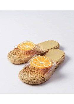 Transparentne klapki z pomarańczą Foddie ze sklepu gemre w kategorii Klapki damskie - zdjęcie 157580145