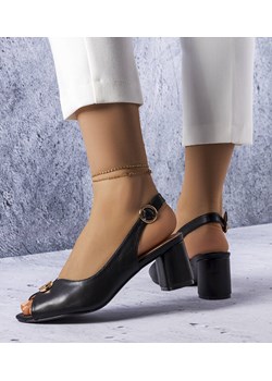 Czarne eleganckie sandałki Grimard ze sklepu gemre w kategorii Sandały damskie - zdjęcie 157580446