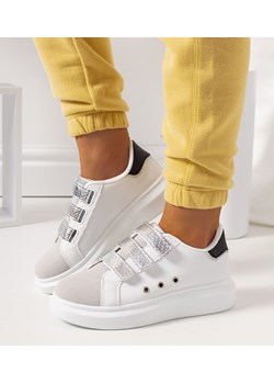 Biało srebrne sneakersy damskie Herrick ze sklepu gemre w kategorii Trampki damskie - zdjęcie 157580736