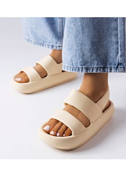 Beżowe klapki typu sandały Émond ze sklepu gemre w kategorii Klapki damskie - zdjęcie 157581729