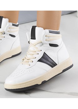 Biało-czarne sneakersy za kostkę Robin ze sklepu gemre w kategorii Buty sportowe damskie - zdjęcie 157582139