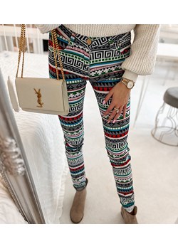 Wielokolorowe wzorzyste spodnie Massé ze sklepu gemre w kategorii Spodnie damskie - zdjęcie 157582575
