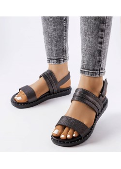 Czarne błyszczące sandały Felicienne ze sklepu gemre w kategorii Sandały damskie - zdjęcie 157582725