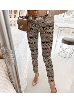 Beżowe wzorzyste spodnie Lévesque ze sklepu gemre w kategorii Spodnie damskie - zdjęcie 157583246