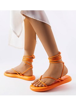 Pomarańczowe wiązane sandały Laurence ze sklepu gemre w kategorii Sandały damskie - zdjęcie 157583257