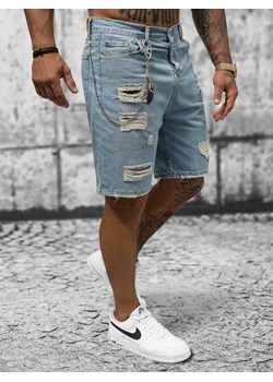 Spodenki męskie jeansowe jasno-niebieskie OZONEE DP/171 ze sklepu ozonee.pl w kategorii Spodenki męskie - zdjęcie 157588825