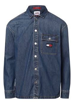 Tommy Jeans Męska koszula jeansowa Mężczyźni Comfort Fit Bawełna blue stone jednolity kołnierzyk kent ze sklepu vangraaf w kategorii Kurtki męskie - zdjęcie 157595845