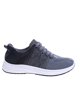 Szaro czarne sznurowane męskie buty sportowe /E4-1 14154 S331/ ze sklepu Pantofelek24.pl w kategorii Buty sportowe męskie - zdjęcie 157607799