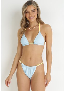 Jasnoniebieskie Bikini Wiązane na Szyi z Majtkami z Dwoma Paskami Kanatia ze sklepu Born2be Odzież w kategorii Stroje kąpielowe - zdjęcie 157612389