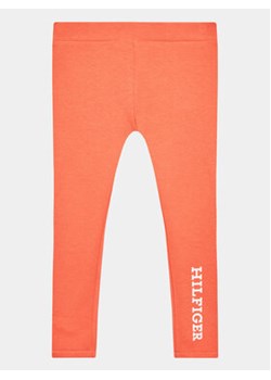 Tommy Hilfiger Legginsy KG0KG07410 D Pomarańczowy Slim Fit ze sklepu MODIVO w kategorii Spodnie dziewczęce - zdjęcie 157614836