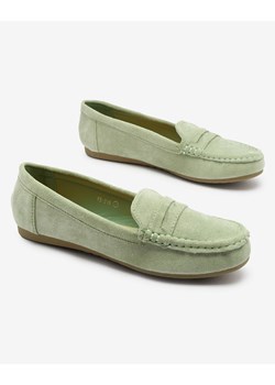 Royalfashion Damskie mokasyny eko zamszowe w kolorze zielonym Ziffig ze sklepu royalfashion.pl w kategorii Mokasyny damskie - zdjęcie 157616545