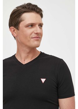 Guess t-shirt męski kolor czarny gładki M2YI32 J1314 ze sklepu ANSWEAR.com w kategorii T-shirty męskie - zdjęcie 157622619