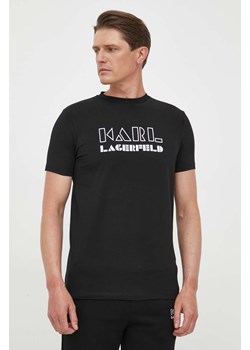 Karl Lagerfeld t-shirt męski kolor czarny wzorzysty ze sklepu ANSWEAR.com w kategorii T-shirty męskie - zdjęcie 157622655
