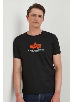 Alpha Industries t-shirt bawełniany kolor czarny wzorzysty ze sklepu ANSWEAR.com w kategorii T-shirty męskie - zdjęcie 157622699