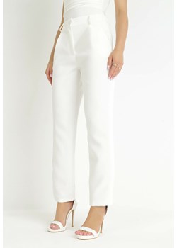 Białe Spodnie Regular Fohan ze sklepu Born2be Odzież w kategorii Spodnie damskie - zdjęcie 157623919