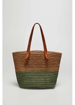 Pleciona torba oliwkowa ze sklepu Moodo.pl w kategorii Torby Shopper bag - zdjęcie 157625798
