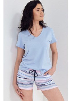Bawełniana piżama damska na krótki rękaw i krótkie nogawki Cana 114, Kolor niebieski, Rozmiar S, Cana ze sklepu Intymna w kategorii Piżamy damskie - zdjęcie 157629136