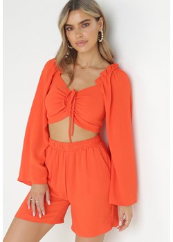 Pomarańczowy Komplet 2-częściowy z Bluzką i Szortami Malisa ze sklepu Born2be Odzież w kategorii Komplety i garnitury damskie - zdjęcie 157630819