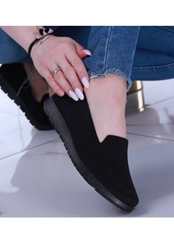 Wkładane czarne damskie buty sportowe /G5-2 14149 T234/ ze sklepu Pantofelek24.pl w kategorii Trampki damskie - zdjęcie 157633208