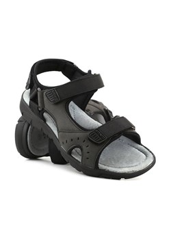 Sandały męskie ze skórzaną wkładką - AMERICAN CLUB XD 92/23, czarne ze sklepu ulubioneobuwie w kategorii Sandały męskie - zdjęcie 157633279