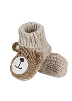 Kapcie niemowlęce beżowe SOXO z misiem ze sklepu Sklep SOXO w kategorii Buciki niemowlęce - zdjęcie 157633545