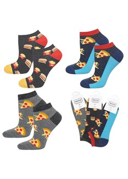 Zestaw 3x Stopki męskie kolorowe SOXO GOOD STUFF bawełniane pizza | fastfood ze sklepu Sklep SOXO w kategorii Skarpetki męskie - zdjęcie 157633589