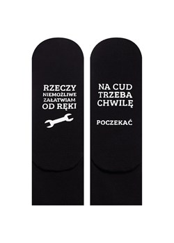 Skarpetki długie męskie czarne SOXO z napisami | egzemplarz z humorem | na prezent ze sklepu Sklep SOXO w kategorii Skarpetki męskie - zdjęcie 157633795