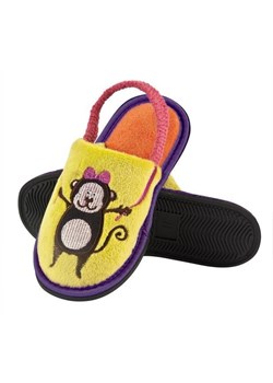 Kapcie dziecięce kolorowe SOXO z gumką małpka ze sklepu Sklep SOXO w kategorii Kapcie dziecięce - zdjęcie 157633866