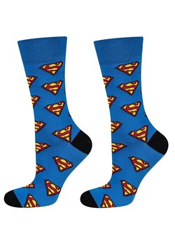 Skarpetki męskie niebieskie SOXO GOOD STUFF Superman DC Comics | pomysł na prezent ze sklepu Sklep SOXO w kategorii Skarpetki męskie - zdjęcie 157633868