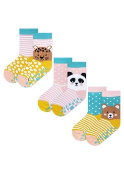 Zestaw 3x Skarpetki dziecięce kolorowe SOXO zwierzaki | panda | miś ze sklepu Sklep SOXO w kategorii Skarpetki dziecięce - zdjęcie 157634235