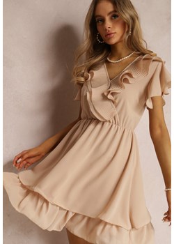 Beżowa Sukienka Canolea ze sklepu Renee odzież w kategorii Sukienki - zdjęcie 157645546
