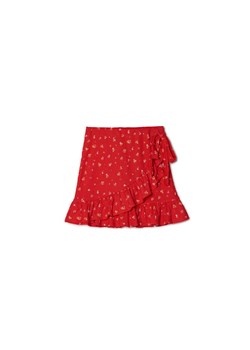 Cropp - Czerwona spódniczka z falbankami - Czerwony ze sklepu Cropp w kategorii Spódnice - zdjęcie 158035316