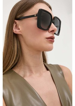 Gucci okulary przeciwsłoneczne damskie kolor czarny ze sklepu ANSWEAR.com w kategorii Okulary przeciwsłoneczne damskie - zdjęcie 158038027